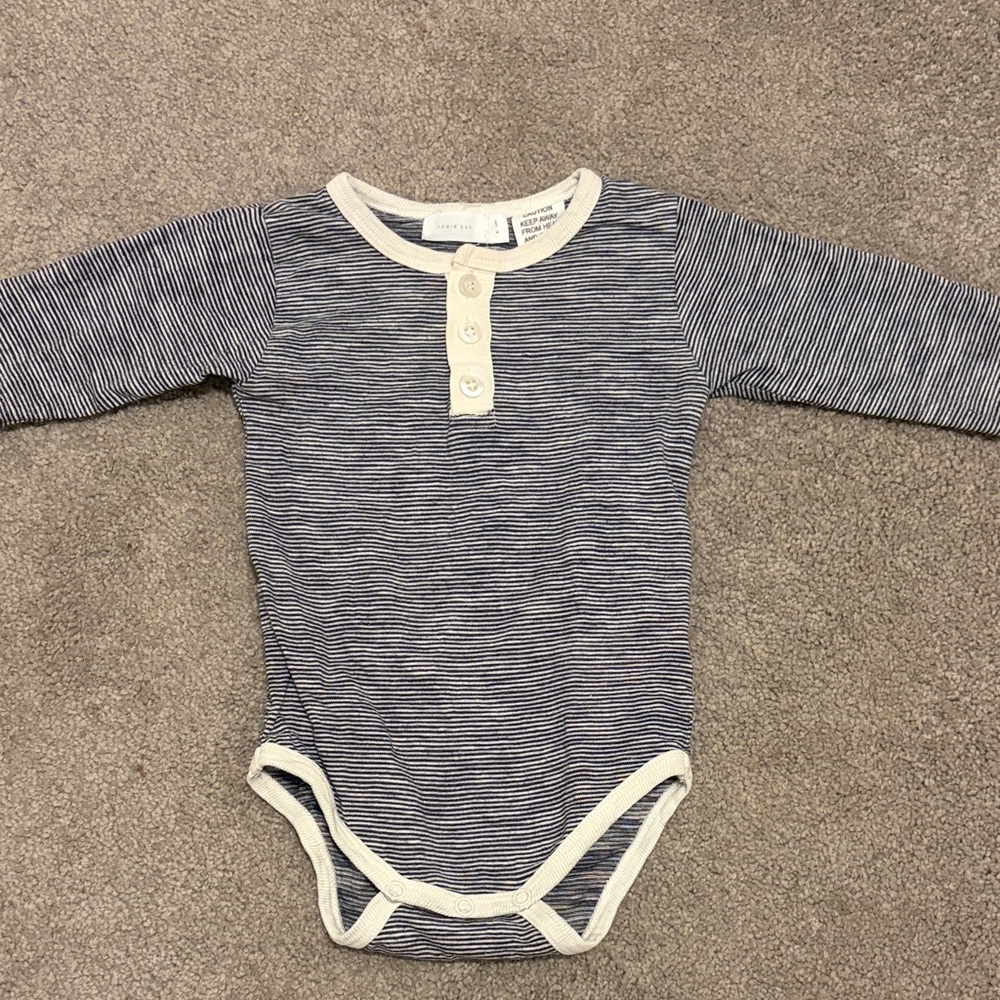 Jamie Kay Navy and Cream Striped Bodysuit